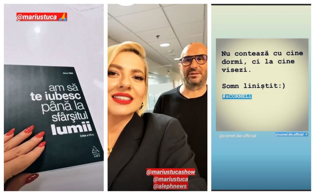 Lidia Buble a fost ieri invitata lui Marius Tucă și după ce a plecat din emisiunea prezentatorului de la Aleph News, a făcut postarea din dreapta acestui colaj © Instagram Stories