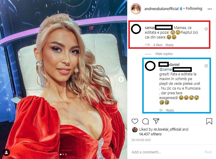  Andreea Bălan, criticată pentru că ar fi exagerat cu operațiile estetice: “Ai același doctor ca Bianca Drăgușanu? Semnați foarte tare” © Instagram
