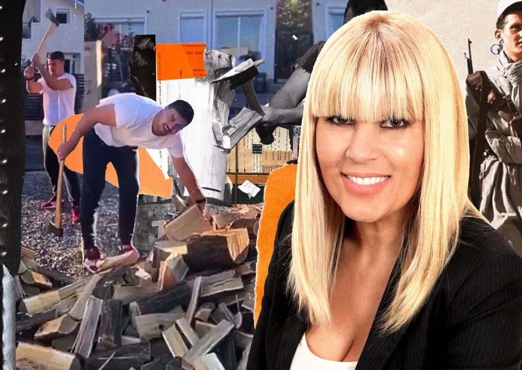 Imagine Stire Elena Udrea îl “antrenează” ca în “Legiunea străină” pe fostul manechin. Nici lemnele nu îi „rezistă” lui Adrian Alexandrov | 2review.ro