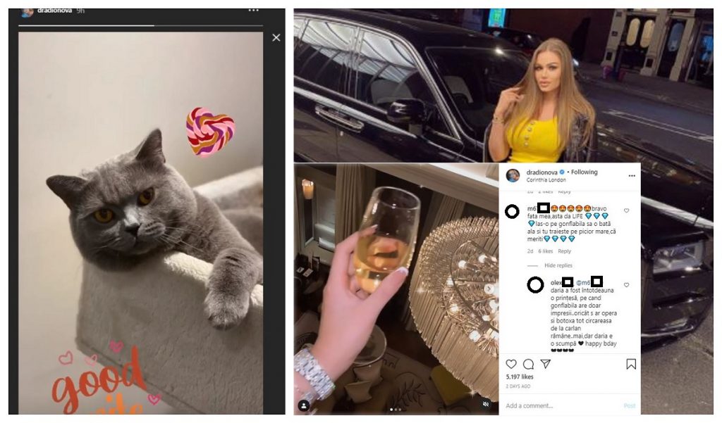 Daria Radionova nu a comentat în niciun fel agresiunea la care Alex Bodi a supus-o pe Bianca Drăgușanu © Instagram Stories / Instagram
