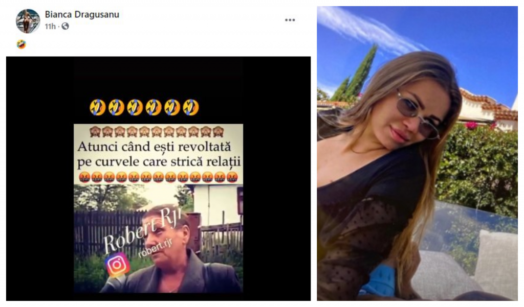Bianca Drăgușanu, mesaj cu subînțeles pentru Daria Radionova și celelalte foste amante ale lui Alex Bodi. Ea a distribuit o filmare cu o femeie care face declarații acide la adresa amantei soțului ei © Facebook / Instagram Stories