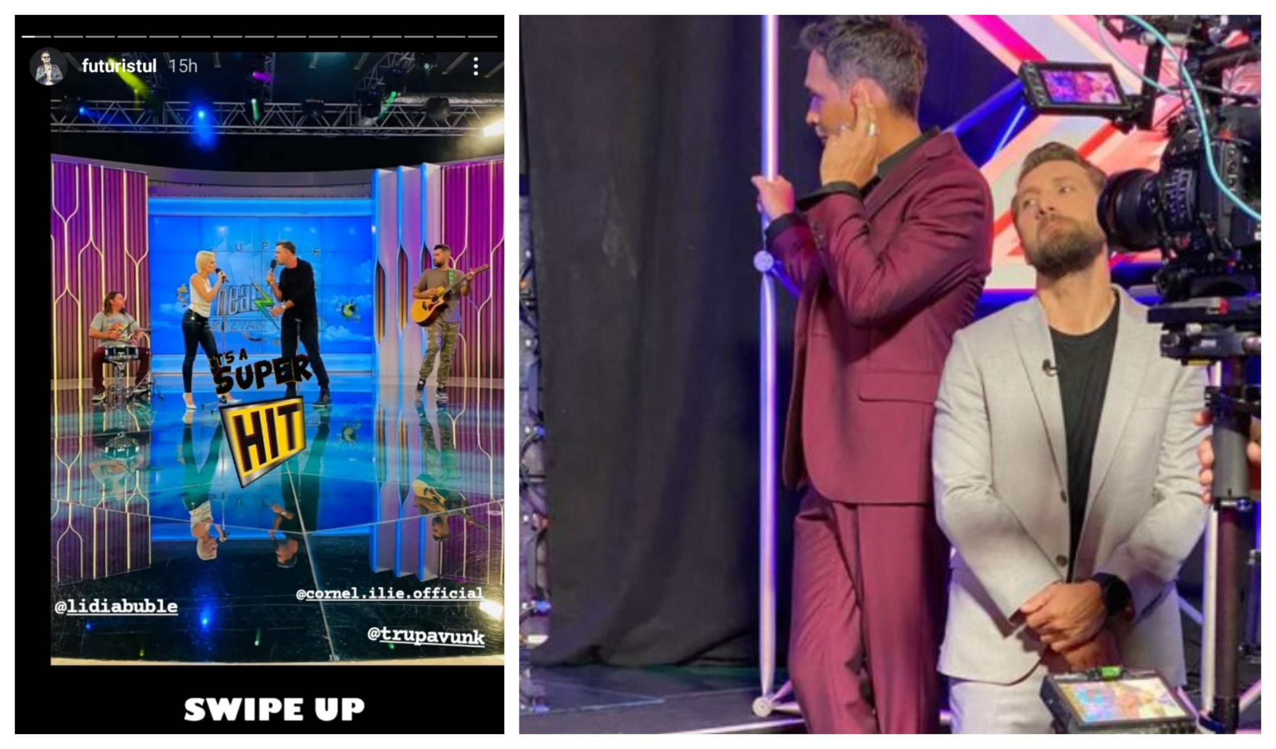 Răzvan Simion a distribuit o poză cu Lidia Buble și artiștii de la Vunk, realizată când și-au lansat clipul pentru single-ul la care au colaborat © Instagram Stories