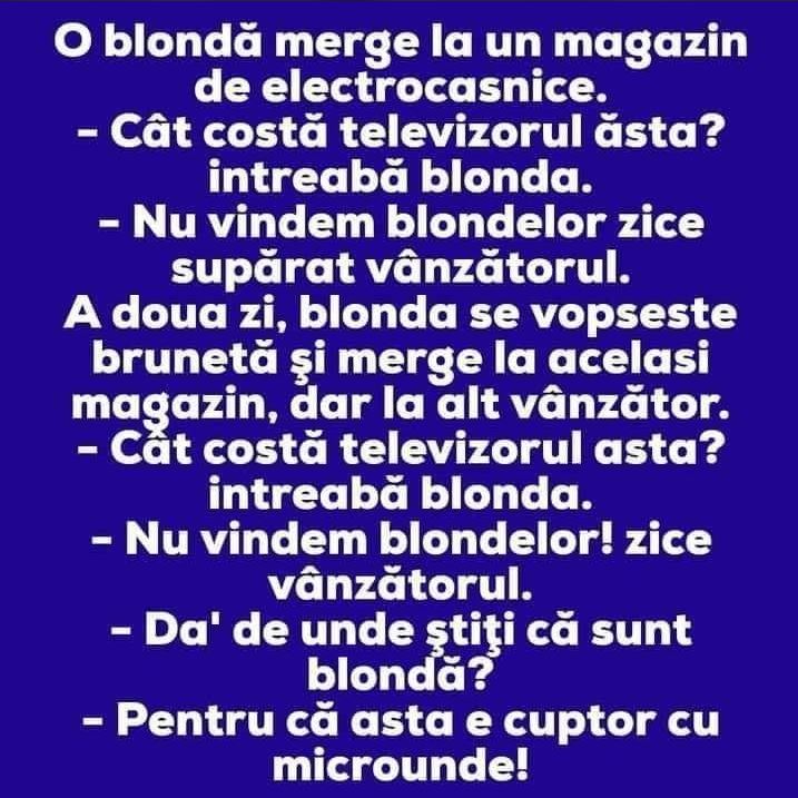 Unul dintre cele mai amuzante bancuri cu blonde