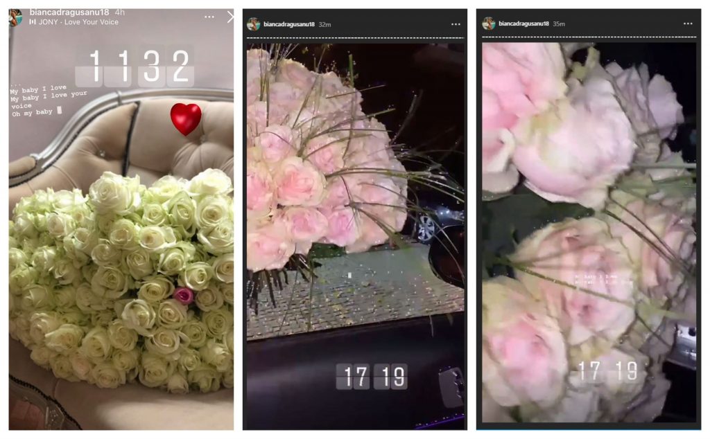 Bianca Drăgușanu, declarație de dragoste pentru noul iubit când a făcut publice imagini cu buchetele de trandafiri impresionante primite de la acesta © Instagram Stories