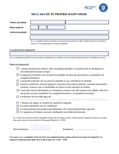 Imagine Stire Declarația pe propria răspundere devine, din nou obligatorie. Iată cum arată! | 2review.ro