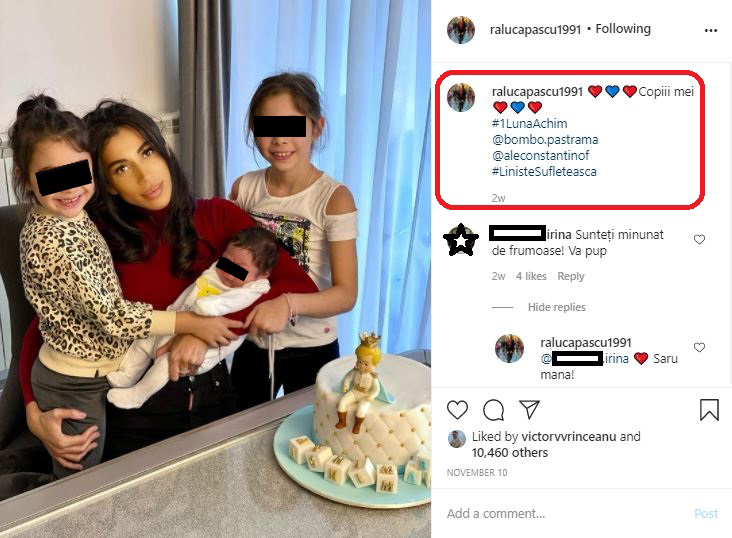 Aceasta este prima fotografie publicată de Raluca Pascu după ce Pepe a anunțat pe 2 noiembrie 2020 divorțul lor © Instagram