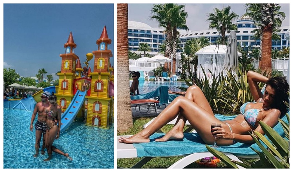 Raluca și Pepe, în timpul unei vacanțe petrecută în Antalya. Pozele au fost făcute pe 2 august 2019, la piscina hotelului de 5 stele la care s-au cazat © Instagram