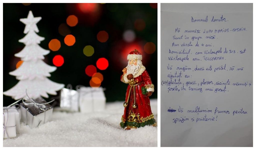 Marius, un băiețel de 4 ani din județul Teleorman, a făcut o scrisoare emoționantă după ce a aflat că în localitatea lui a fost demarată o campanie de suflet. Oamenii darnici pot dona haine, încălțăminte, jucării și dulciuri pentru copiii din satul Vârtoapele © pixabay.com/ro & Facebook