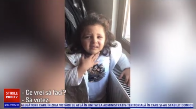 Fetită de 5 ani din Bacău, în lacrimi că nu poate vota