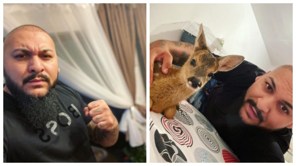 Dani Mocanu sfidează, din nou legea! Manelistul s-a pozat lângă un alt animal sălbatic