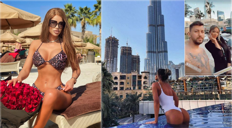 Bianca Drăgușanu și Rareș Ciortan s-au întâlnit la o piscină de lux din Dubai și s-au fotografiat împreună. Selfie-ul a fost publicat de fostul iubit al Anei-Maria Mocanu © Instagram Stories