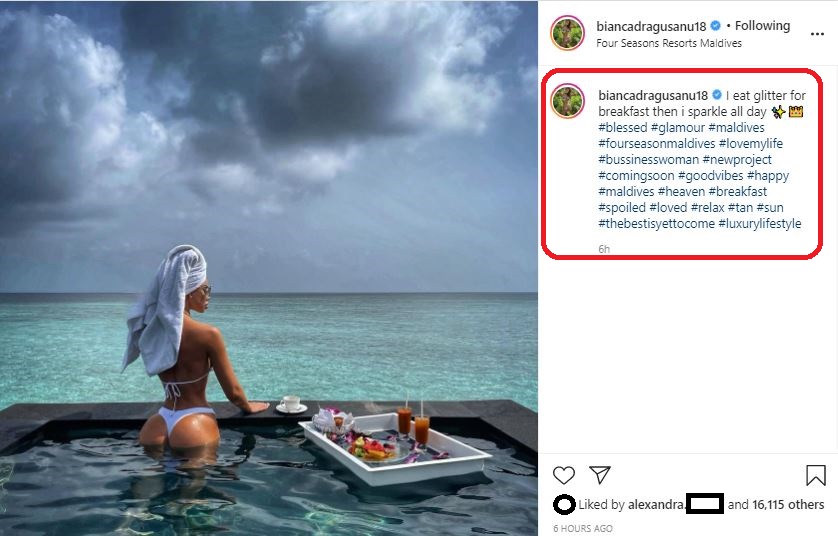 Bianca Drăgușanu și Gabi Bădălău, vacanță exotică de vis în Maldive © Instagram
