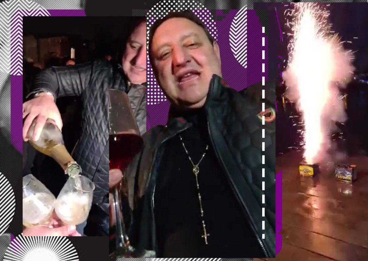 „Împăratul lumii”, petrecere fabuloasă cu artificii și șampanie în foiță de aur
