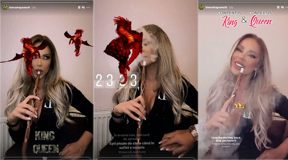 Unul dintre apelativele de alint folosite de Bianca Drăgușanu pentru Gabi Bădălău este “Rege” © Instagram Stories & CANCAN.RO