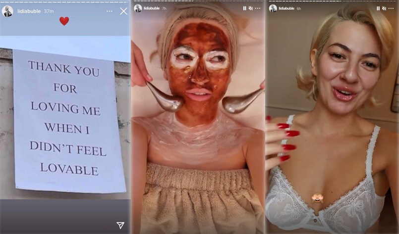 Lidia Buble a stârnit un val de întrebări în rândul internauților după ce a publicat mesajul din poza aflată în stânga colajului. Astăzi, ea s-a răsfățat la un salon de înfrumusețare © Instagram Stories