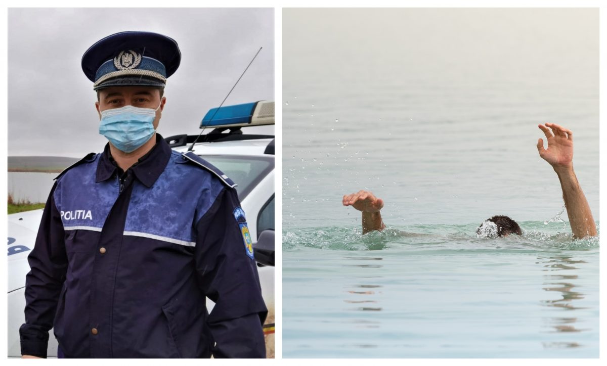 Un polițist din Constanța, eroul unui bărbat care a fost la un pas să se înece. Postarea emoționantă a MAI