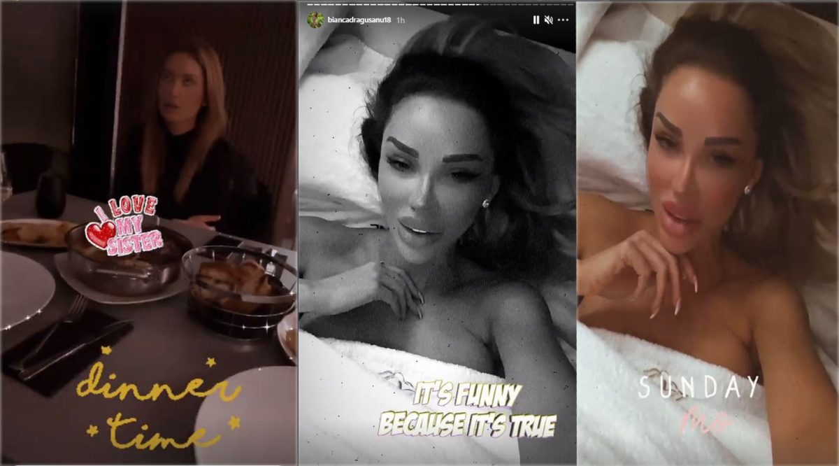 Bianca Drăgușanu a dezvăluit și pe social media că nu a fost amendată noaptea trecută, pentru că a plecat înainte de ora 23:00 de la restaurant. Afacerista a fost însoțită la petrecere de sora ei, Oana Roxana Drăgușanu © Instagram Stories