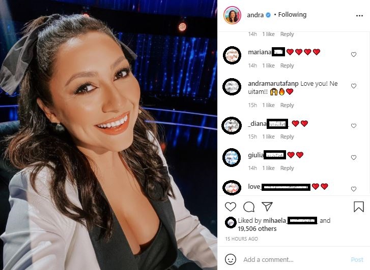 Andra, într-o ținută sexy și cu un decolteu generos la “Românii au talent”, sezonul 11 © Instagram