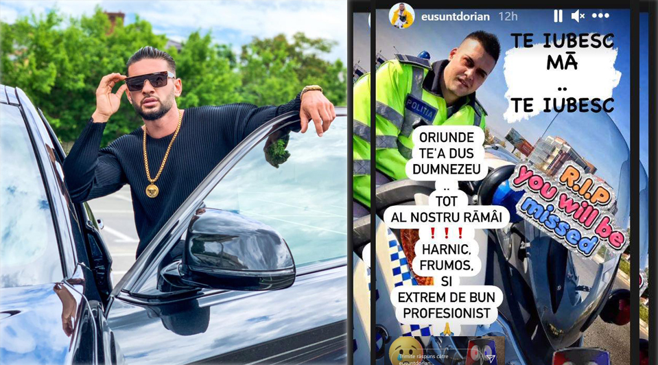 Dorian Popa, mesaj impresionant în memoria polițistului Ionuț Negrilă, care și-a pierdut viața în urma accidentului petrecut seara trecută în fața Palatului Parlamentului © Facebook