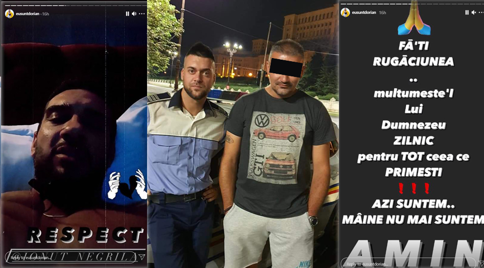 Dorian Popa s-a filmat în timp ce a făcut câteva dezvăluiri despre relația strânsă de prietenie pe care o avea cu polițistul Ionuț Negrilă. Ulterior, cântărețul a făcut două apeluri copleșitoare către apropiați și fani © Instagram Stories