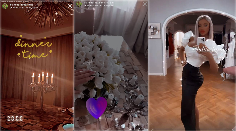 Bianca Drăgușanu și Gabi Bădălău s-au împăcat, iar ea a făcut publică o înregistrare în timpul unei cine pe care a luat-o în apartamentul afaceristului © Instagram Stories