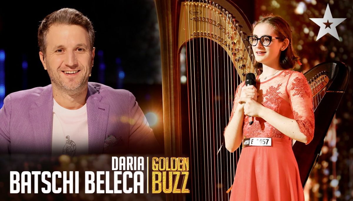 Imagine Stire Daria Batschi i-a impresionat pe jurați și a primit al cincilea Golden Buzz. Cine este ”fata cu harpa” | 2review.ro