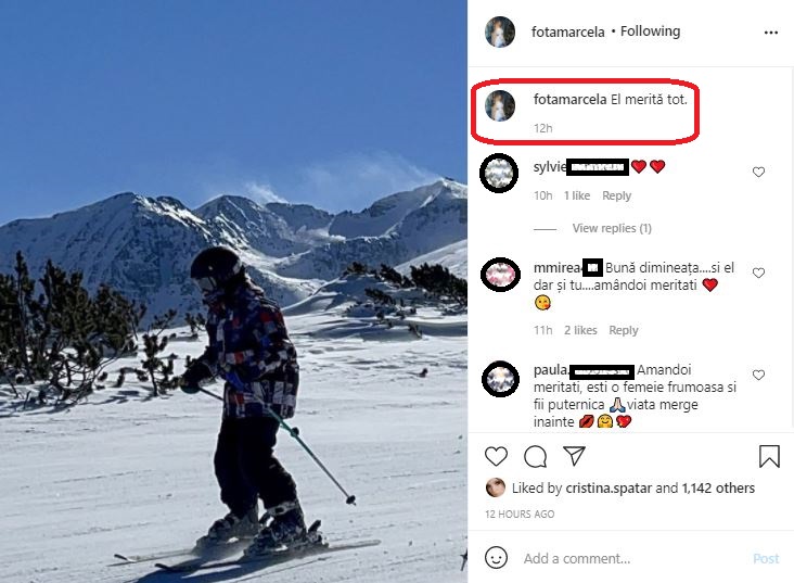 Înainte să apară la “Acces Direct de Weekend”, Marcela Fota a postat un mesaj scurt, dar cuprinzător despre fiul ei © Instagram