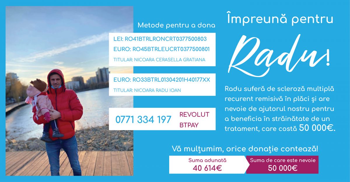 Radu Ioan Nicoară va merge luna viitoare la o clinică din Moscova ca să se trateze de scleroză multiplă recurent-remisivă (SMRR) © Facebook