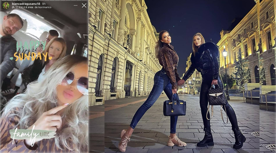 Gabi Bădălău i-a oferit Biancăi Drăgușanu din nou BMW-ul X7, iar aceasta a profitat de vremea de ieri și a ieșit în oraș alături de sora și familia sa © Instagram Stories & Facebook