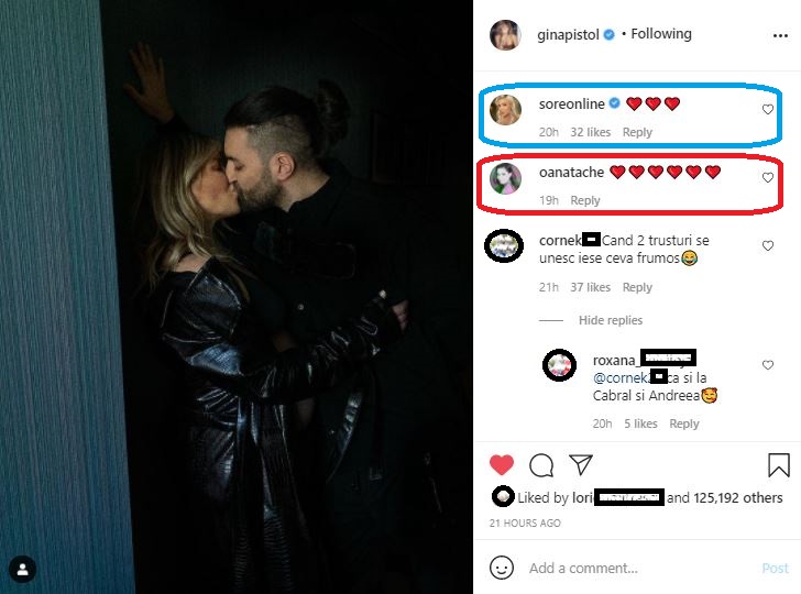Gina Pistol a publicat o fotografie de colecție în care se sărută pasional cu iubitul ei, Smiley © Instagram