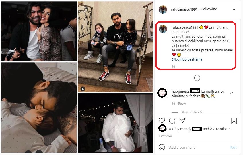 Bombo Pastramă a fost sărbătorit ieri în familie, iar sora lui și partenera de viață l-au surprins cu urările făcute în public © Instagram