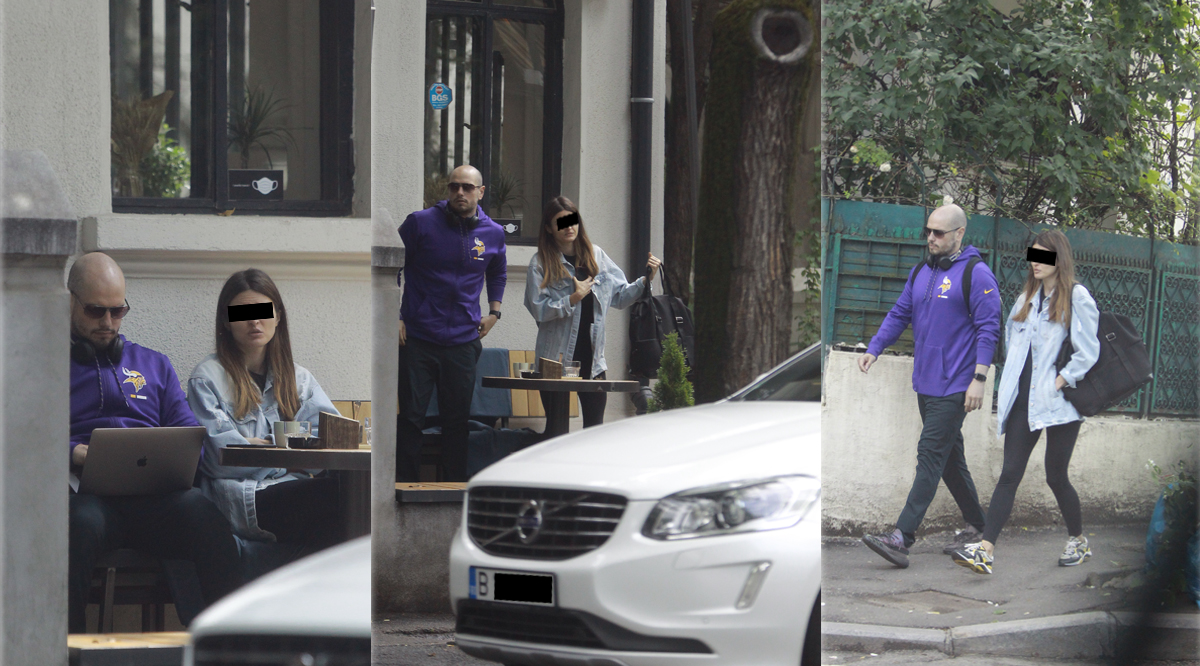 BRomania, la o cafea alături de o șatenă misterioasă. Comediantul a avut și câteva misiuni urgente pe laptop © Cancan.ro