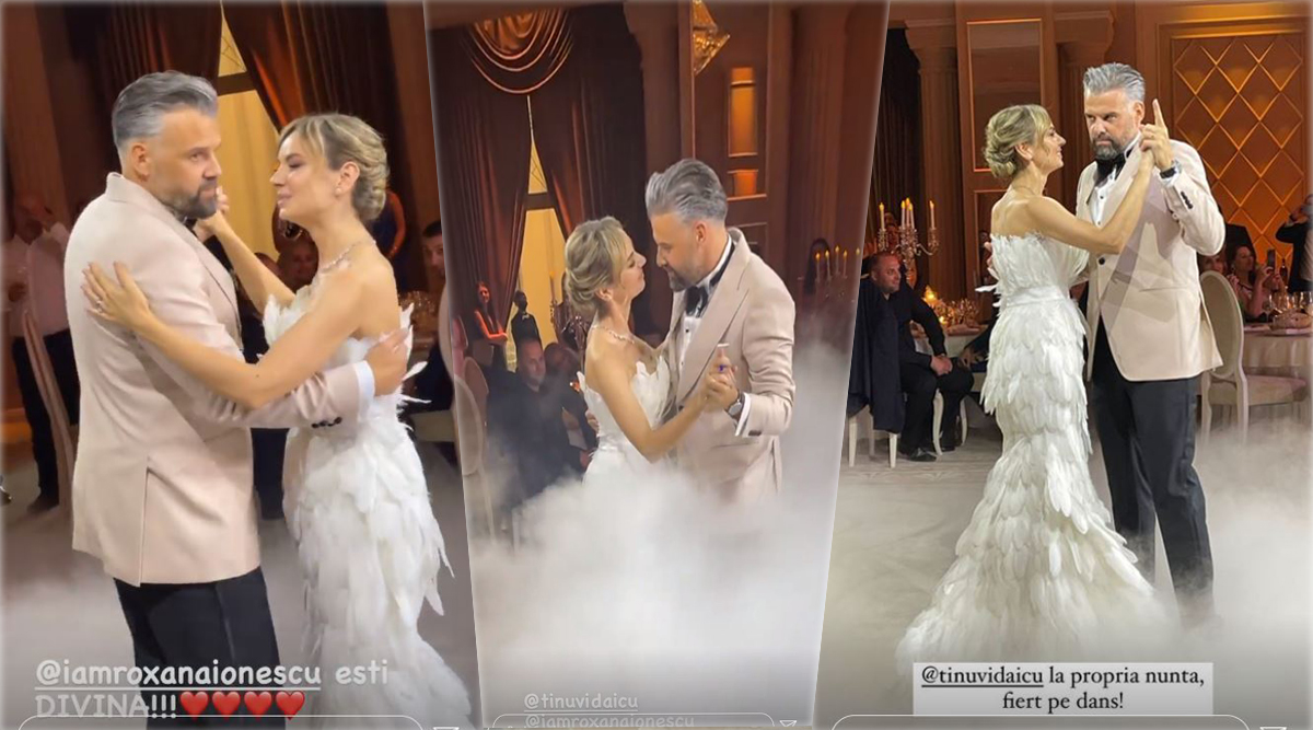 Imagine Stire Roxana Ionescu și Tinu Vidaicu, petrecere de nuntă așa cum au visat: “Casă de piatră, superbilor”. Cea de-a doua rochie de mireasă a vedetei este spectaculoasă | FOTO & VIDEO | 2review.ro