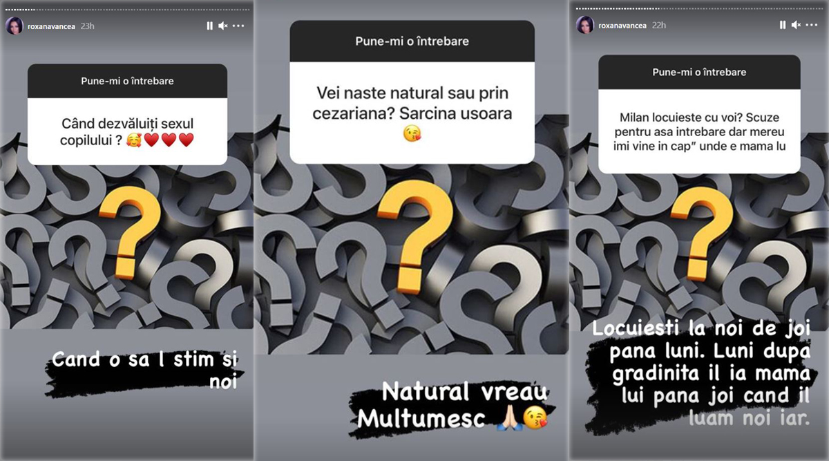 Răspunsurile oferite de Roxana Vancea la o sesiune de Q & A, realizat de curând pe Instagram Stories