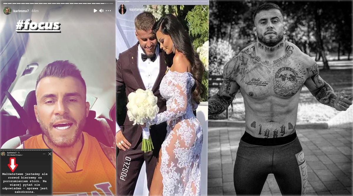 Karol Miśkiewicz a anunțat divorțul de Justyna Gradek azi-noapte, la scurt timp după ora 00:00, ora României © Instagram Stories