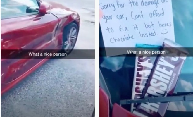 Nu e glumă! Ce mesaj superficial a primit o femeie pe parbrizul mașinii parcate, după ce i-a fost avariată de un șofer neatent
