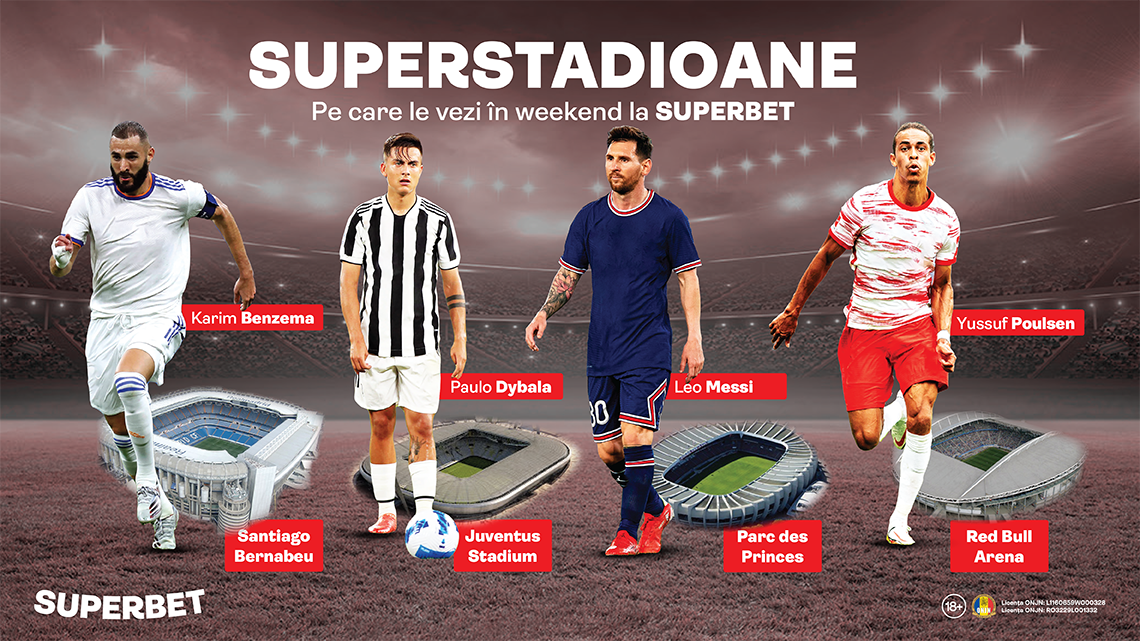 SUPERSTADIOANE PE CARE LE VEZI ÎN WEEKEND LA SUPERBET