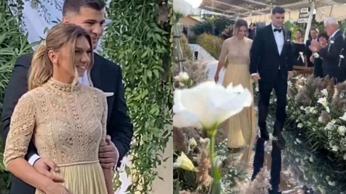 Imagine Stire Cum a fost dansul miresei la nunta Simonei Halep. Sportiva a condus hora cu un trandafir alb în mână | 2review.ro