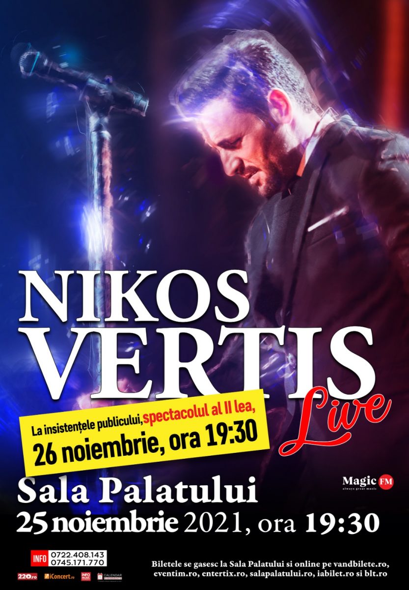 Nikos Vertis, din nou la București. Pe ce dată va cânta artistul la Sala Palatului