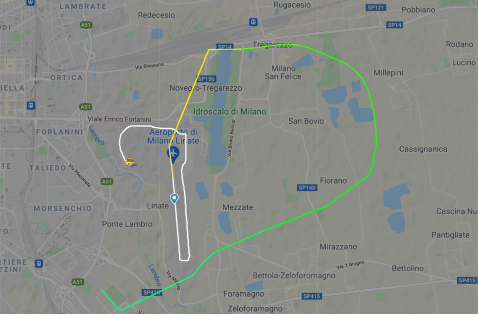 Traseul parcurs de aeronava Pilatus PC-12, pilotată de multimiliardarul Dan Petrescu