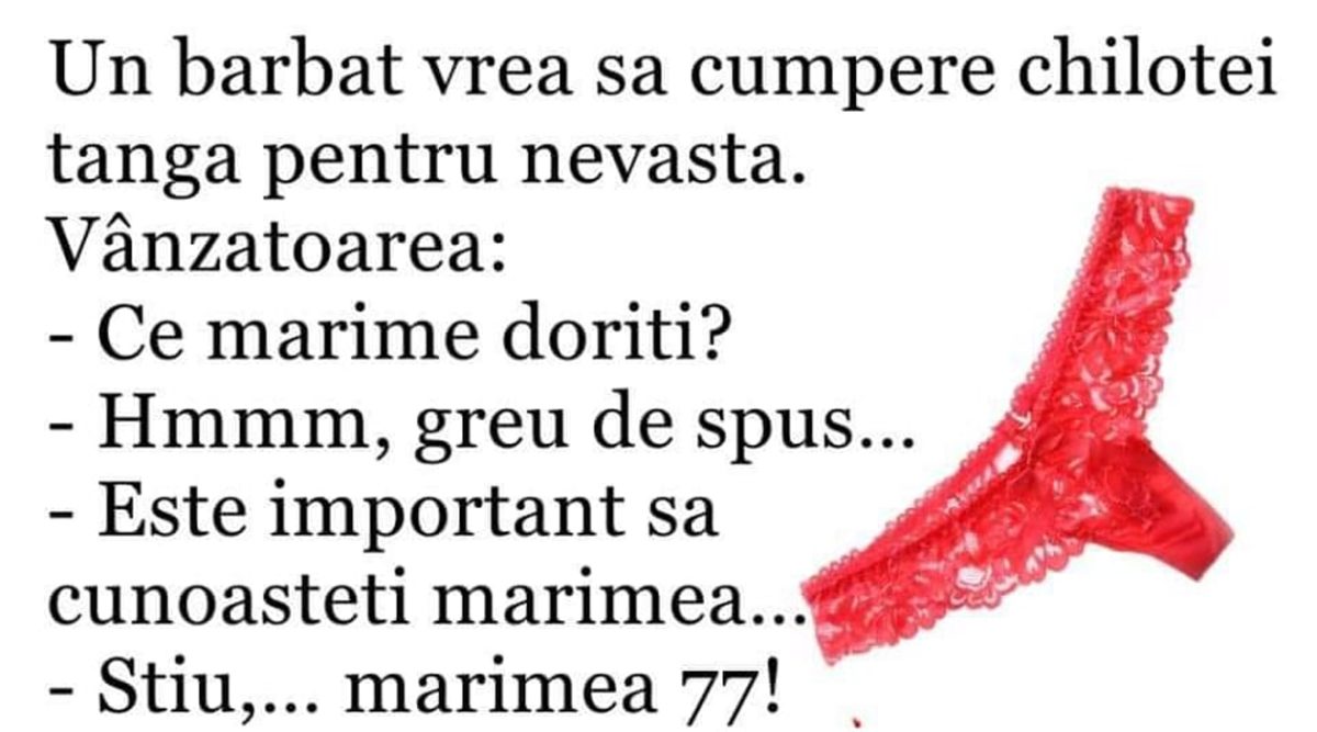 Imagine Stire BANCUL ZILEI | Un bărbat vrea să cumpere tanga pentru nevastă | 2review.ro