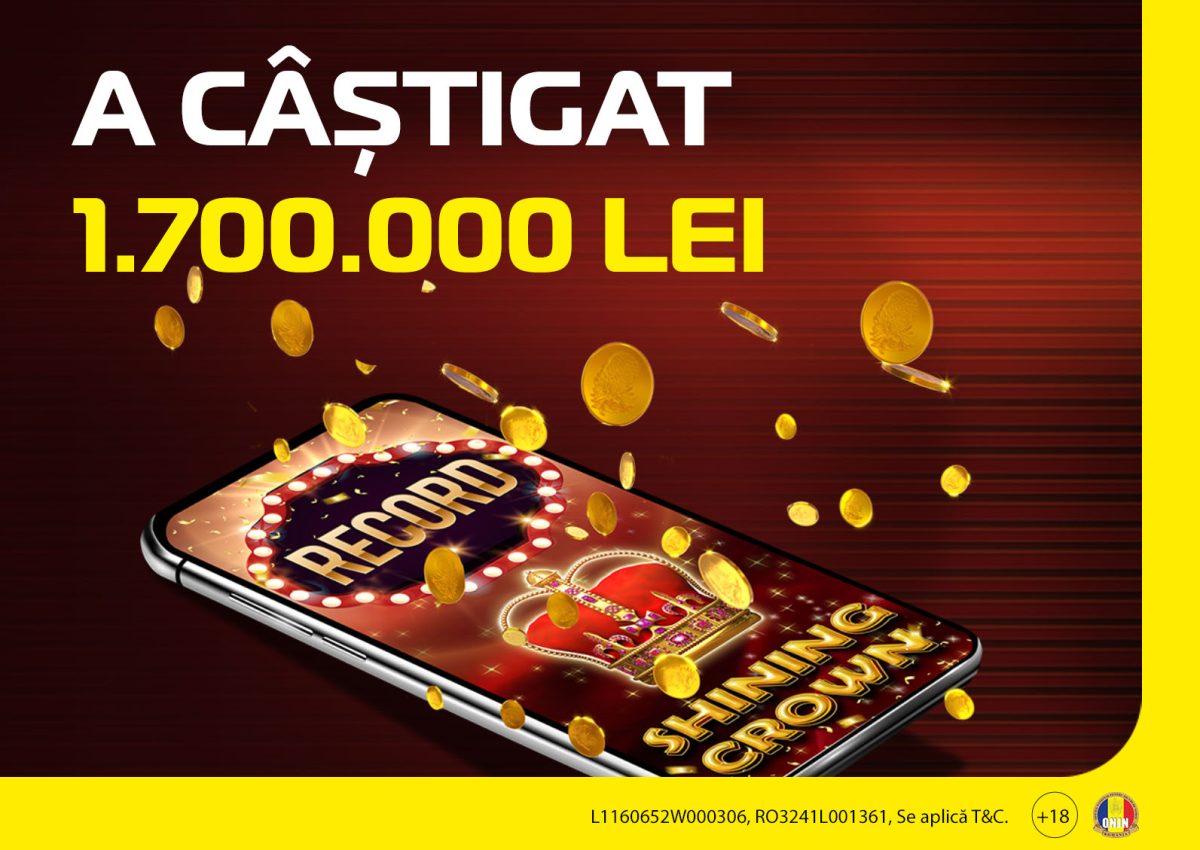 Record la Casa Pariurilor! 1.700.000 lei la slotul Shining Crown