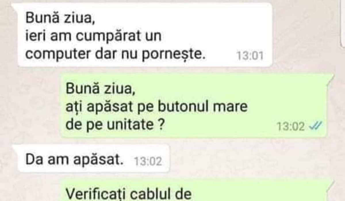 Imagine Stire BANC | „Bună ziua! Ieri am cumpărat un computer, dar nu pornește!” | 2review.ro