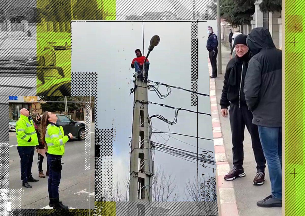 Imagine Stire VIDEO | Fiasco total în fața casei lui Gigi Becali! Motivul pentru care un bărbat refuză să coboare de pe stâlp, până nu discută cu latifundiarul: ”Nea Gigi, ieși afară!” | 2review.ro