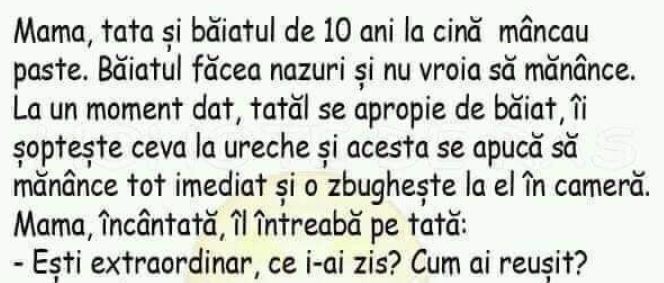 Imagine Stire BANC | Mama, tatăl și fiul iau cina împreună | 2review.ro