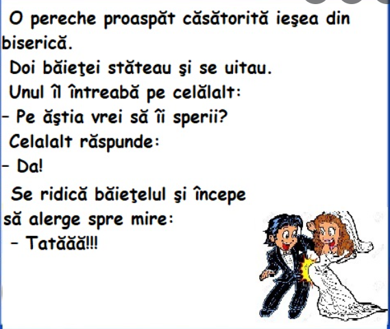 BANC | O pereche proaspăt căsătorită ieșea din biserică….