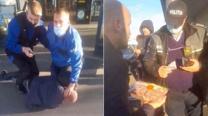 Un bărbat s-a plâns într-un magazin că a fost înșelat, iar agenții de pază l-au călcat pe gât