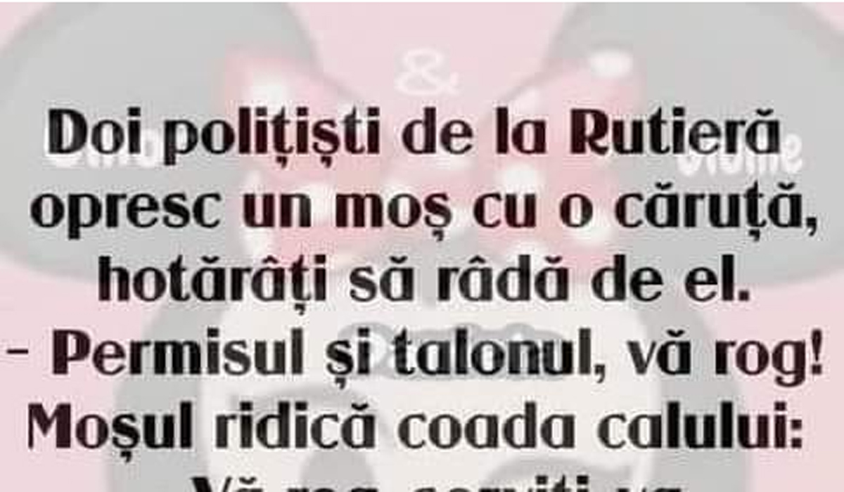 Imagine Stire BANC | Doi polițiști de la Rutieră opresc un moș cu o căruță, hotărâți să râdă de el: „Permisul și talonul, vă rog!” | 2review.ro