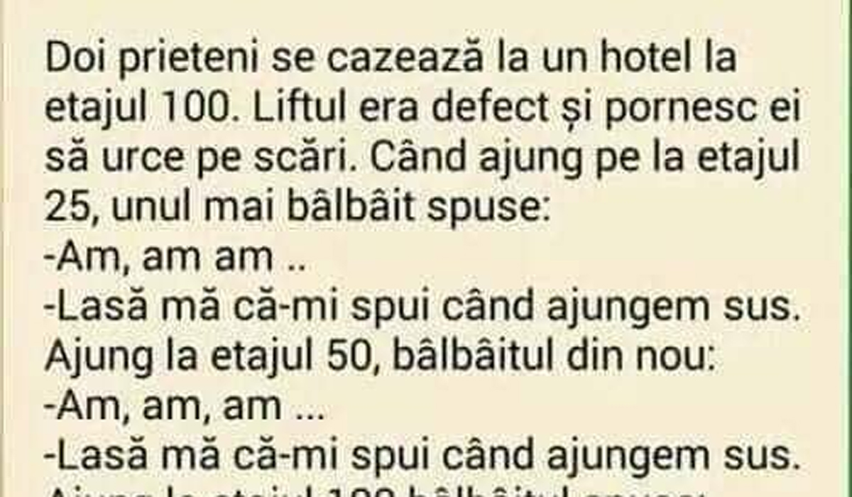 Imagine Stire BANCUL ZILEI | Doi prieteni se cazează la un hotel, la etajul 100 | 2review.ro
