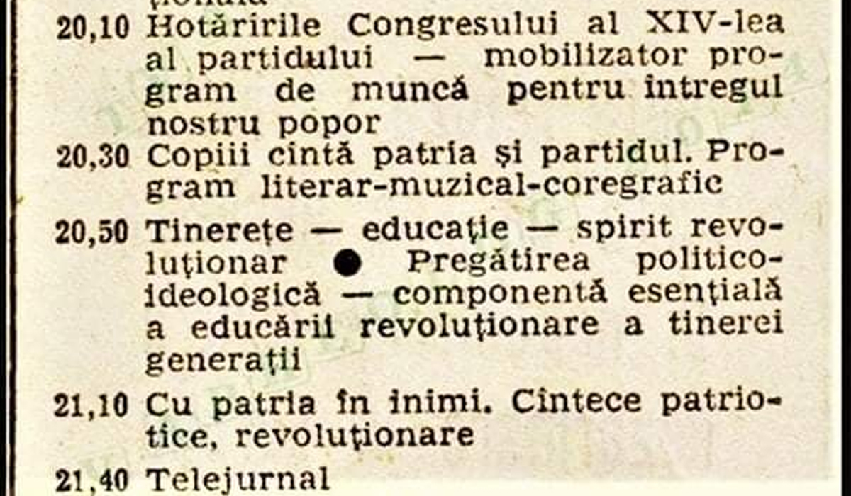Cum arăta programul TV pe vremea lui Nicolae Ceaușescu. Ce se întâmpla, de fapt, după ora 22:00